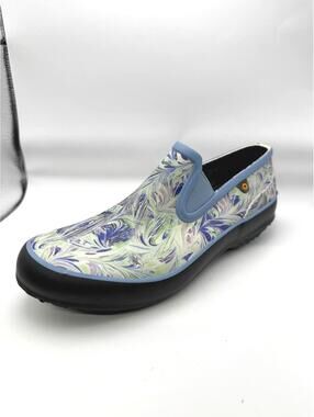Bogs Women's Patch Slip-On Shoes in Periwinkle Marble Garden Shoes Rain Shoes